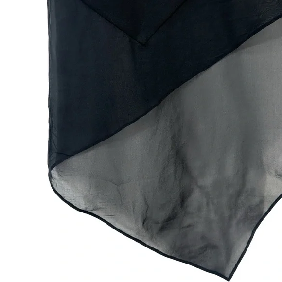 St. John Cady Asymmetric Hem Half Sleeve Silk Blend Minimalist Tunic Blouse Top - Picture 5 of 8